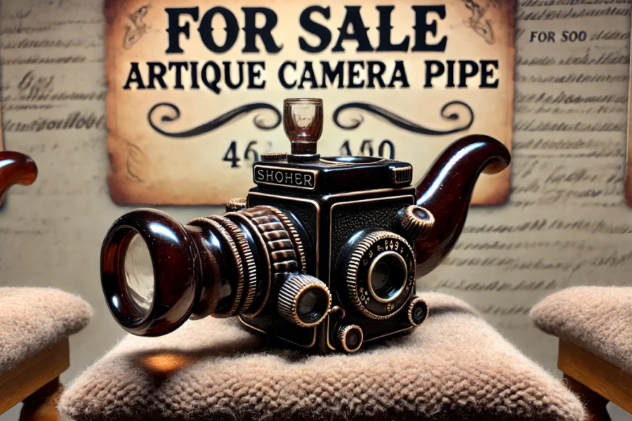 glass pipe shaped like camera for sale